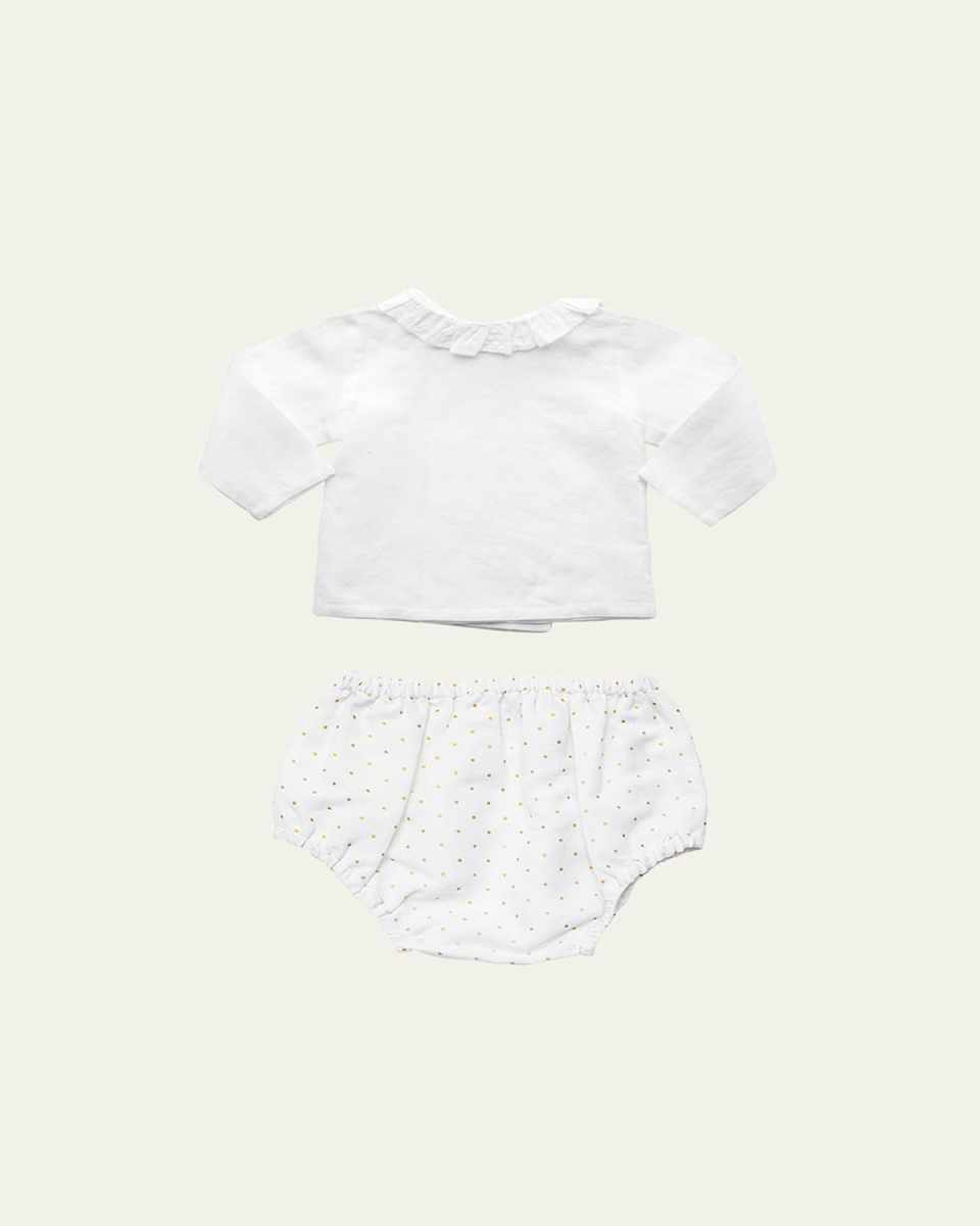 Girl's Top W/ Bloomers 2-Piece Gift Set, Size Newborn-24
